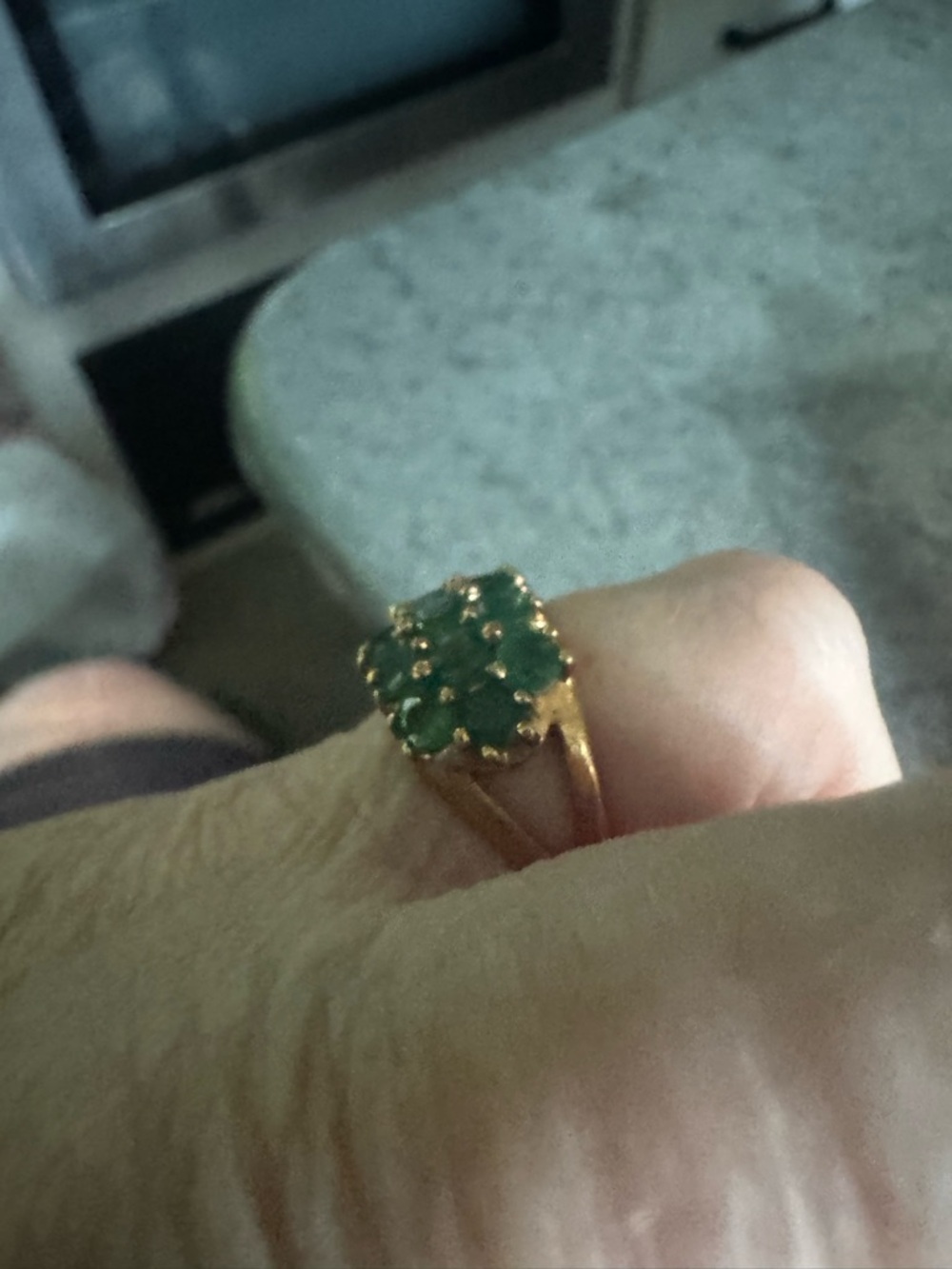 14K Emerald Ring 13 stones *NEW PICS& Video - Picture 13 of 16